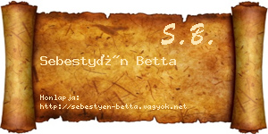 Sebestyén Betta névjegykártya